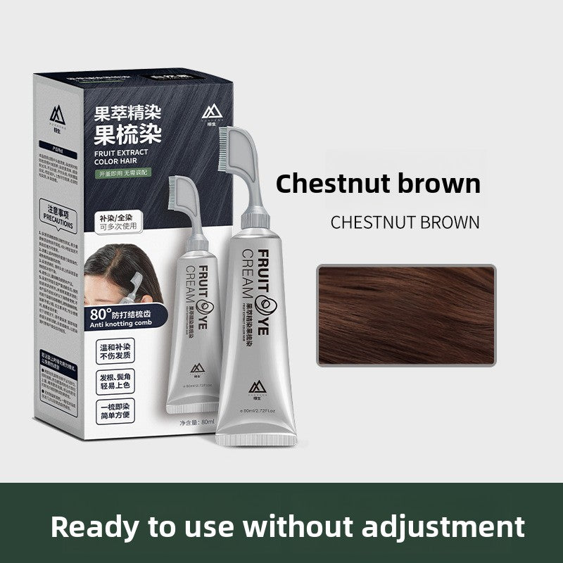 Lifelike Hair Dye Cream Does Not Require Blending, Plant Can Cover White Hair, Fruit Dye Comb, One Comb Black Single Agent Hair Dye Wholesale