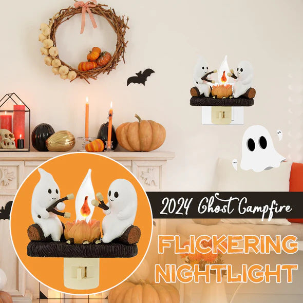 Halloween Ghost Campfire Flickering Night Light