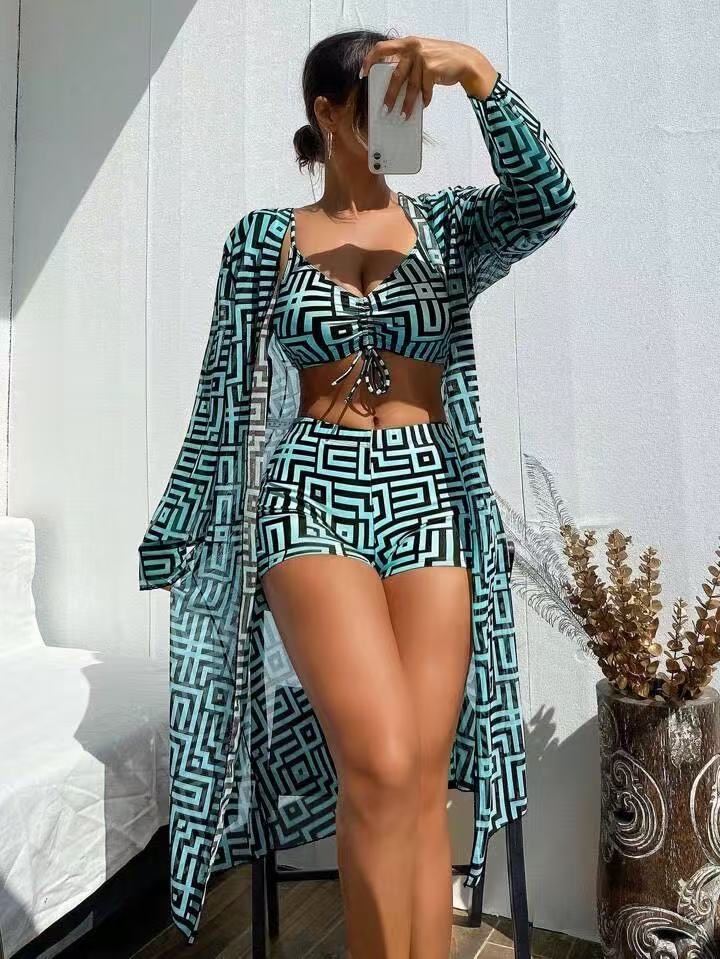 Push-up Pleated Swimsuit High Waist Swimsuit