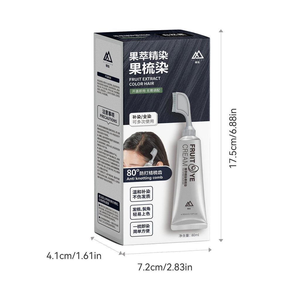 Lifelike Hair Dye Cream Does Not Require Blending, Plant Can Cover White Hair, Fruit Dye Comb, One Comb Black Single Agent Hair Dye Wholesale
