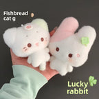 Cute fish-shaped cat, lucky kitten, soft plush rabbit doll
