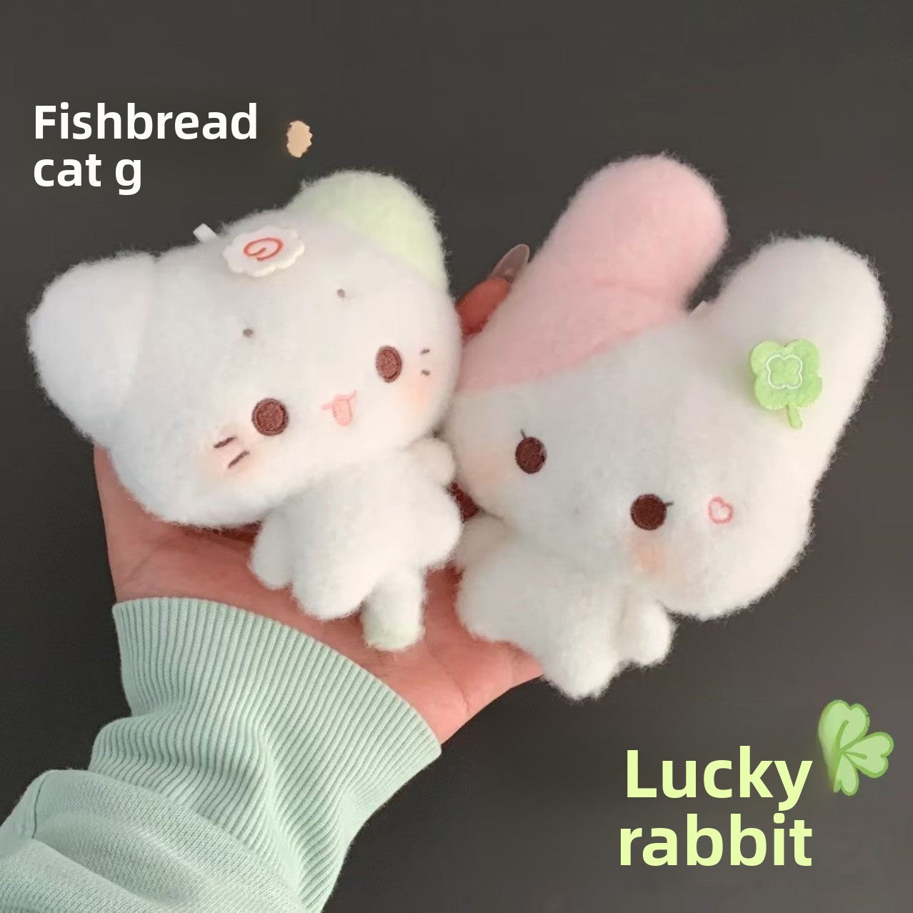 Cute fish-shaped cat, lucky kitten, soft plush rabbit doll