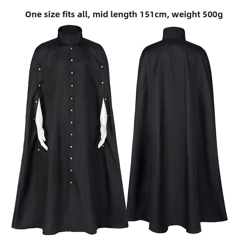 Multicolored cape Gothic long coat with hood