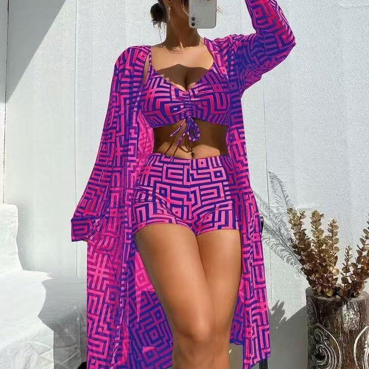 Push-up Pleated Swimsuit High Waist Swimsuit