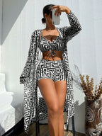 Push-up Pleated Swimsuit High Waist Swimsuit