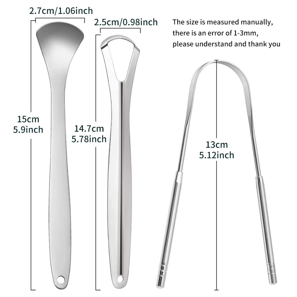 Stainless steel tongue coating cleaner tongue scraper