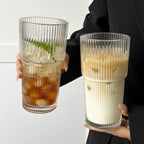 Striped water cup glass