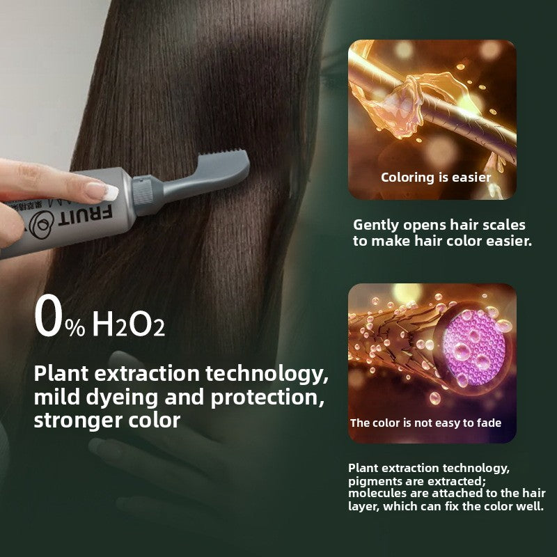 Lifelike Hair Dye Cream Does Not Require Blending, Plant Can Cover White Hair, Fruit Dye Comb, One Comb Black Single Agent Hair Dye Wholesale