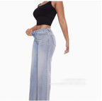 High-waisted slim-fit jeans for ladies