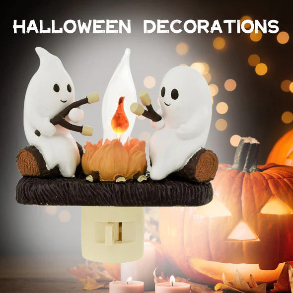 Halloween Ghost Campfire Flickering Night Light