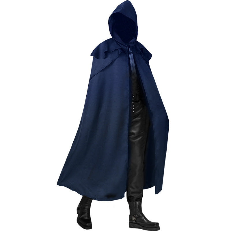 Multicolored cape Gothic long coat with hood