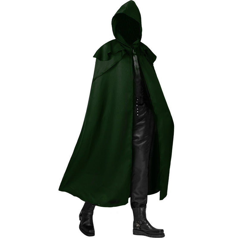 Multicolored cape Gothic long coat with hood