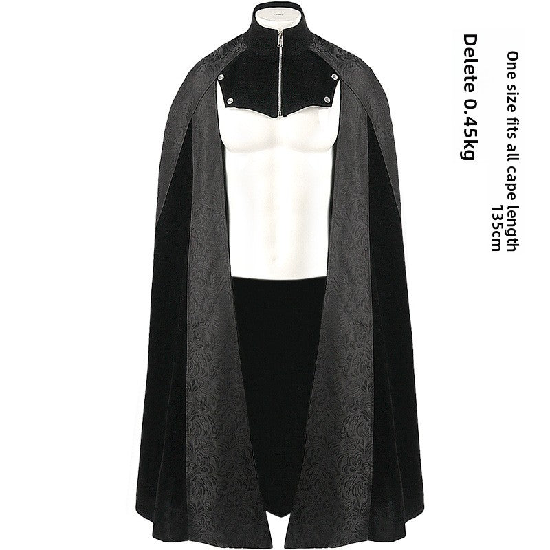 Multicolored cape Gothic long coat with hood