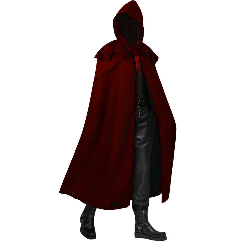 Multicolored cape Gothic long coat with hood