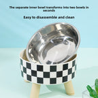 Cat bowl simple polka dot stainless steel