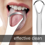 Stainless steel tongue coating cleaner tongue scraper