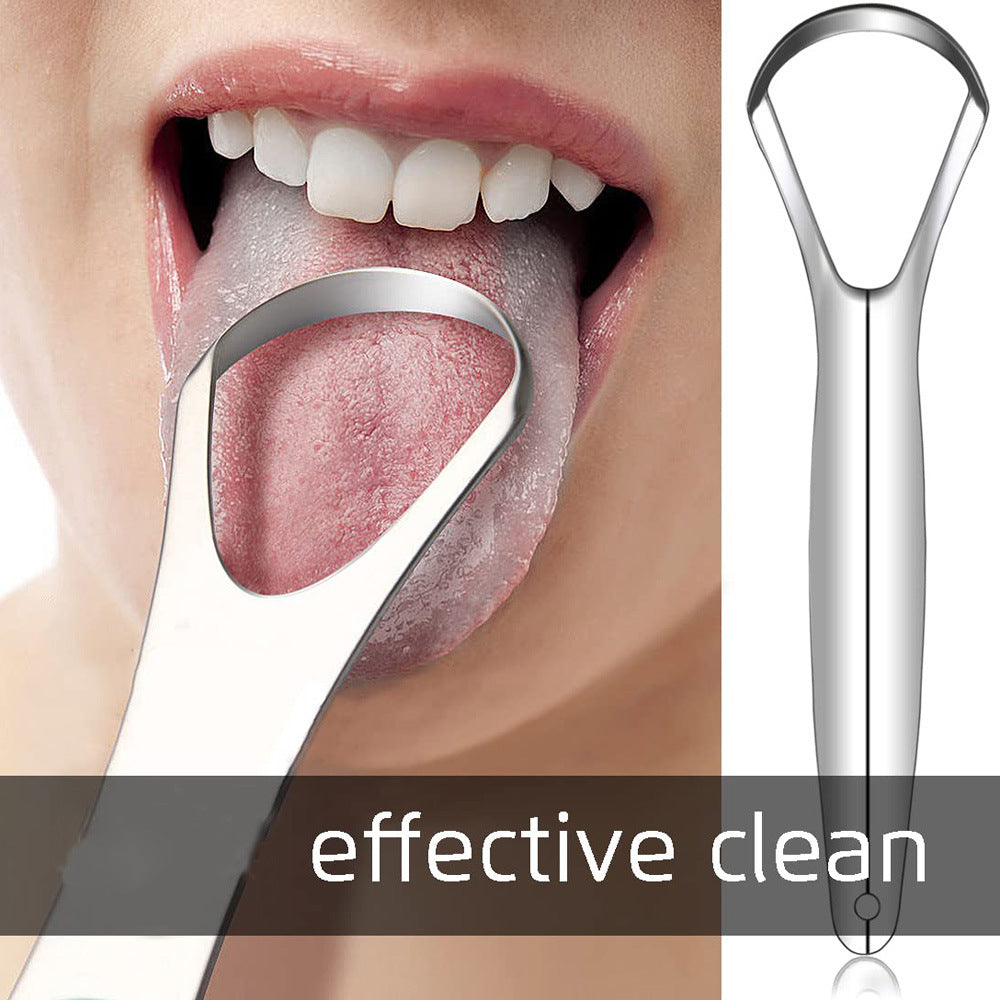 Stainless steel tongue coating cleaner tongue scraper