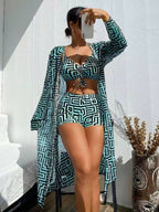 Push-up Pleated Swimsuit High Waist Swimsuit