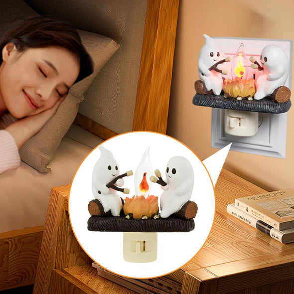 Halloween Ghost Campfire Flickering Night Light