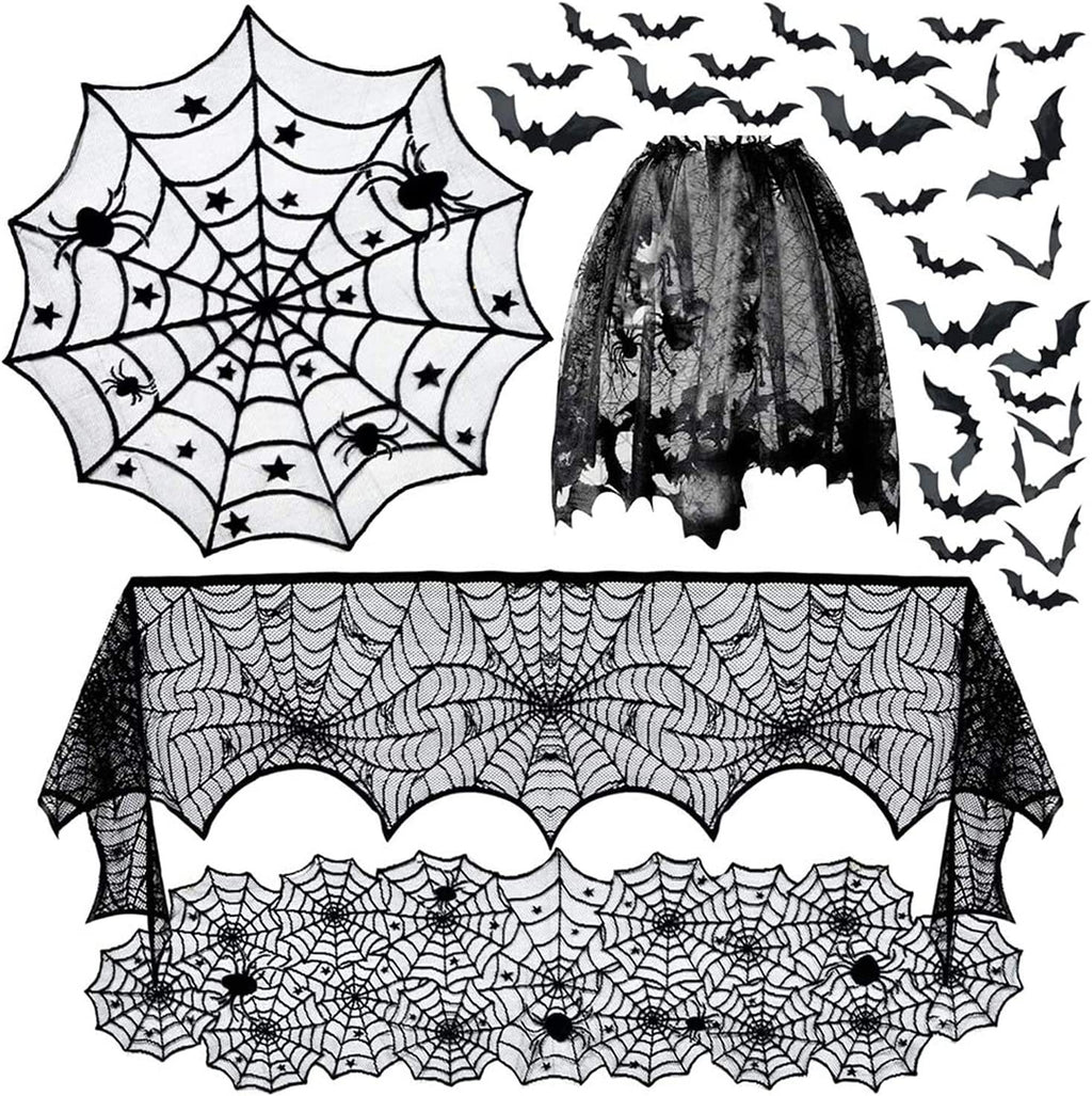 Halloween Spider Witch Bat Skull Door Curtain Party Decoration
