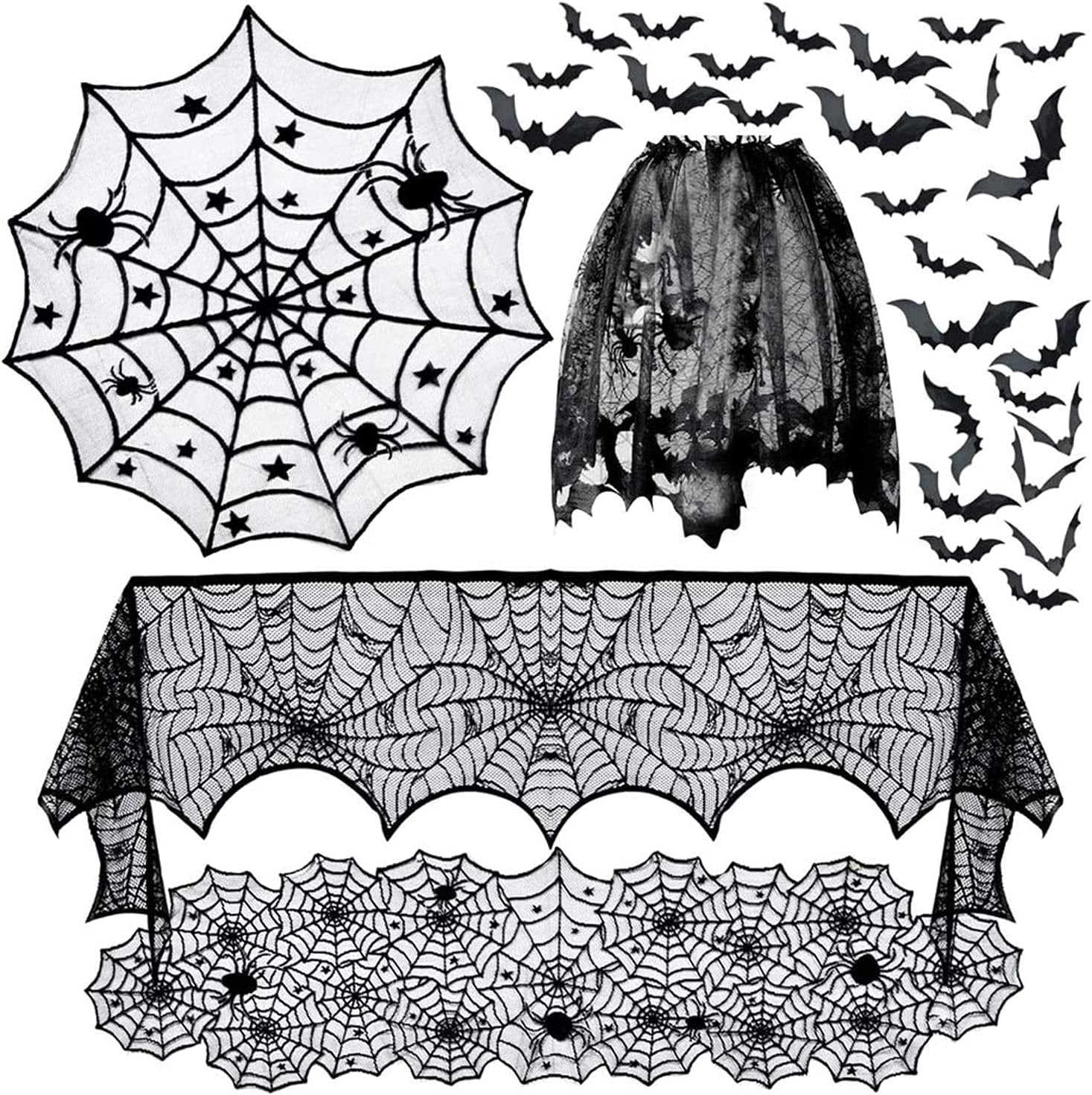 Halloween Spider Witch Bat Skull Door Curtain Party Decoration