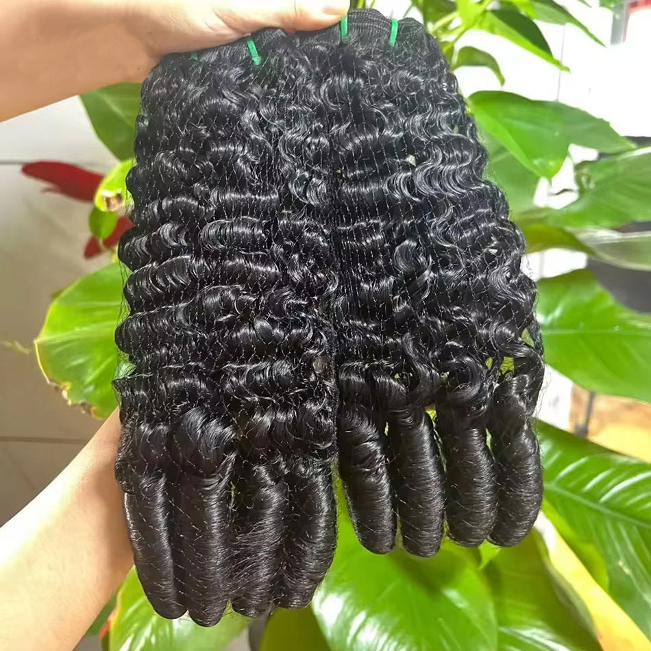 Curly Human Hair Bundles Real Hair Wig