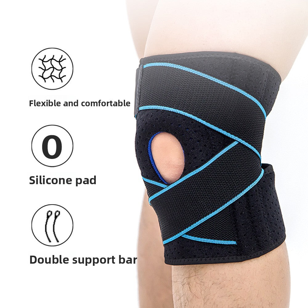 Exercise band with pressure silicone cold-sensitive knee guard