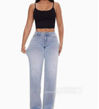 High-waisted slim-fit jeans for ladies