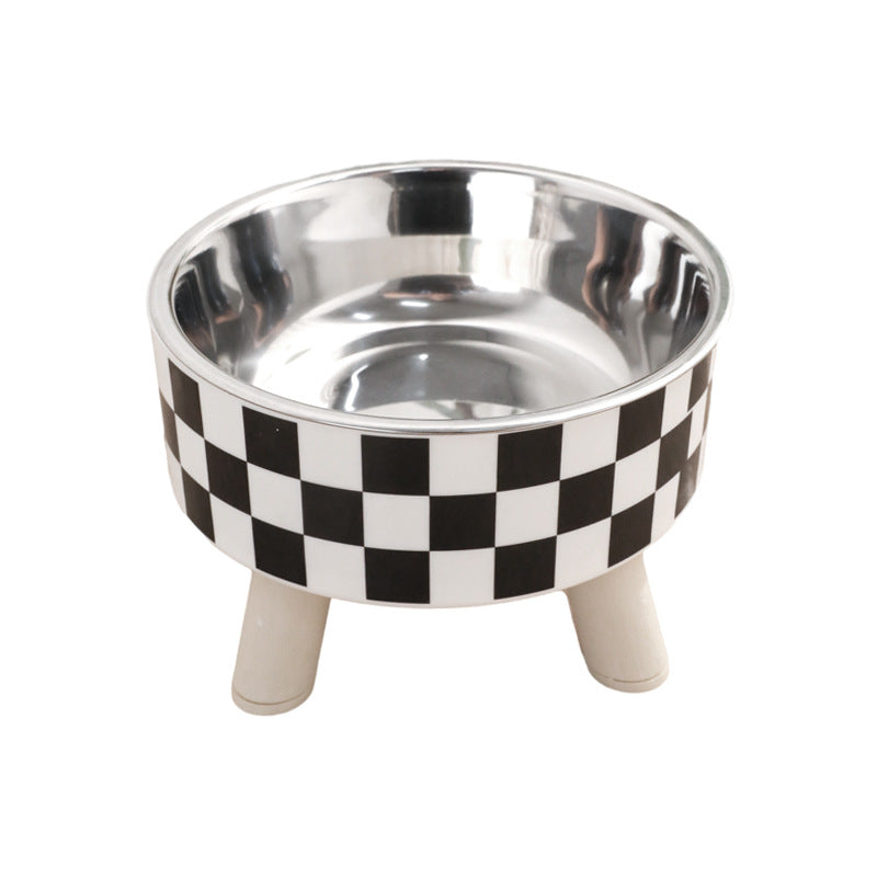 Cat bowl simple polka dot stainless steel