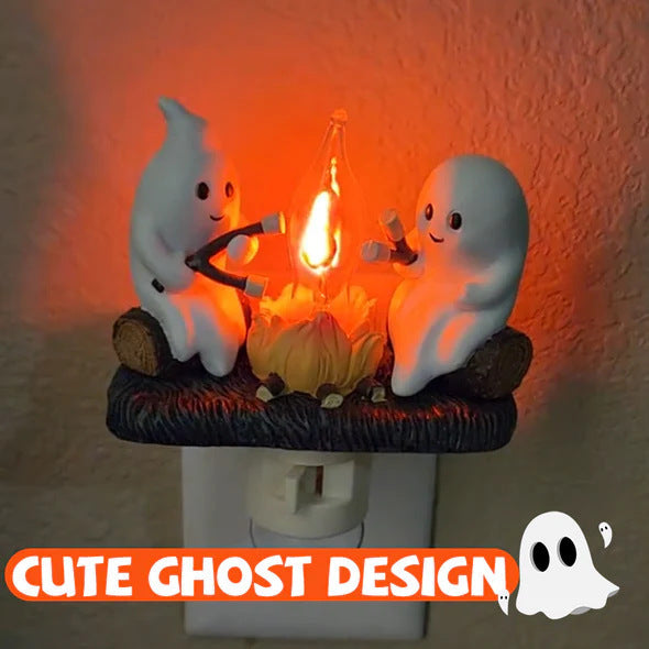 Halloween Ghost Campfire Flickering Night Light