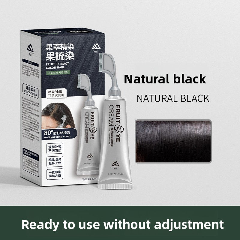Lifelike Hair Dye Cream Does Not Require Blending, Plant Can Cover White Hair, Fruit Dye Comb, One Comb Black Single Agent Hair Dye Wholesale
