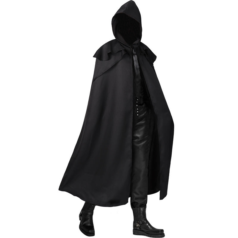 Multicolored cape Gothic long coat with hood