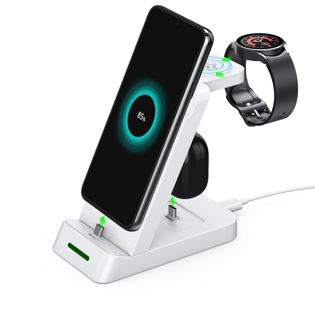 Three-in-One Fast Wireless Charger for iPhone and Samsung