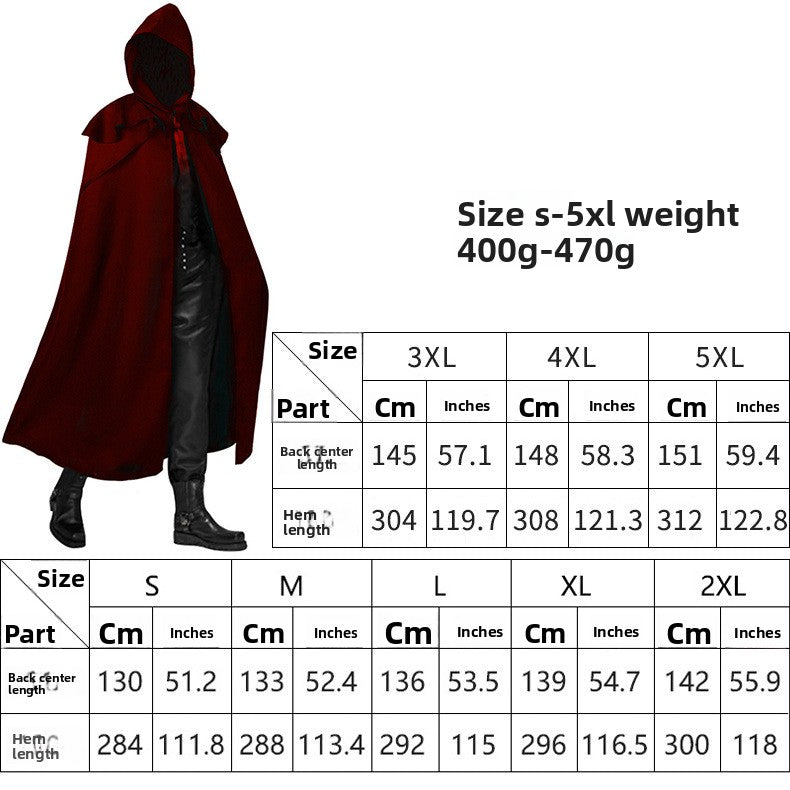 Multicolored cape Gothic long coat with hood