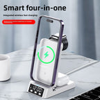 Foldable 3-in-1 Wireless Charger with Alarm Clock