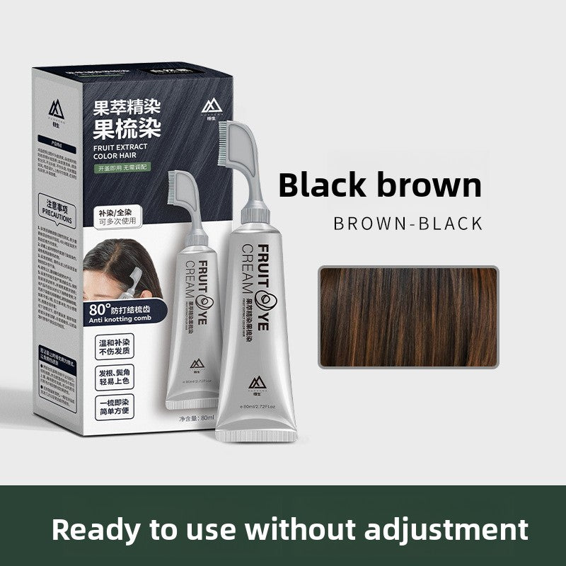 Lifelike Hair Dye Cream Does Not Require Blending, Plant Can Cover White Hair, Fruit Dye Comb, One Comb Black Single Agent Hair Dye Wholesale