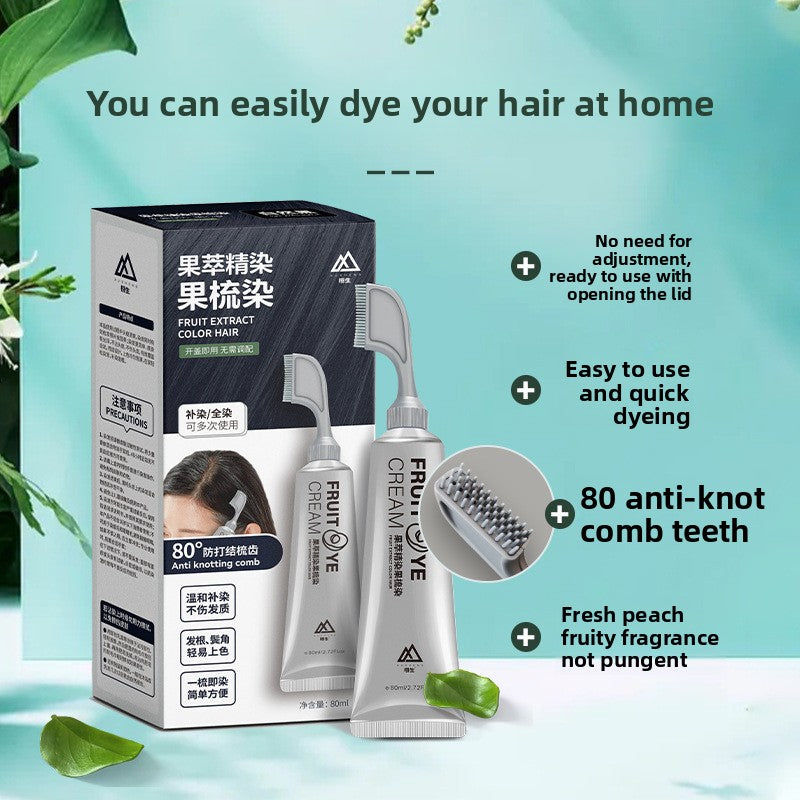 Lifelike Hair Dye Cream Does Not Require Blending, Plant Can Cover White Hair, Fruit Dye Comb, One Comb Black Single Agent Hair Dye Wholesale