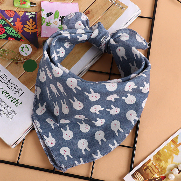 Korean style wave printing breathable absorbent square towel